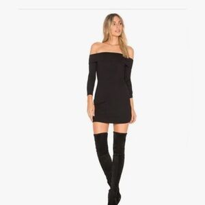 Privacy please by revolve black mini off the shoulder dress